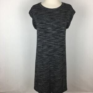 Cloth & Stone Black knit Space Dye Short Sleeve Shift dress small